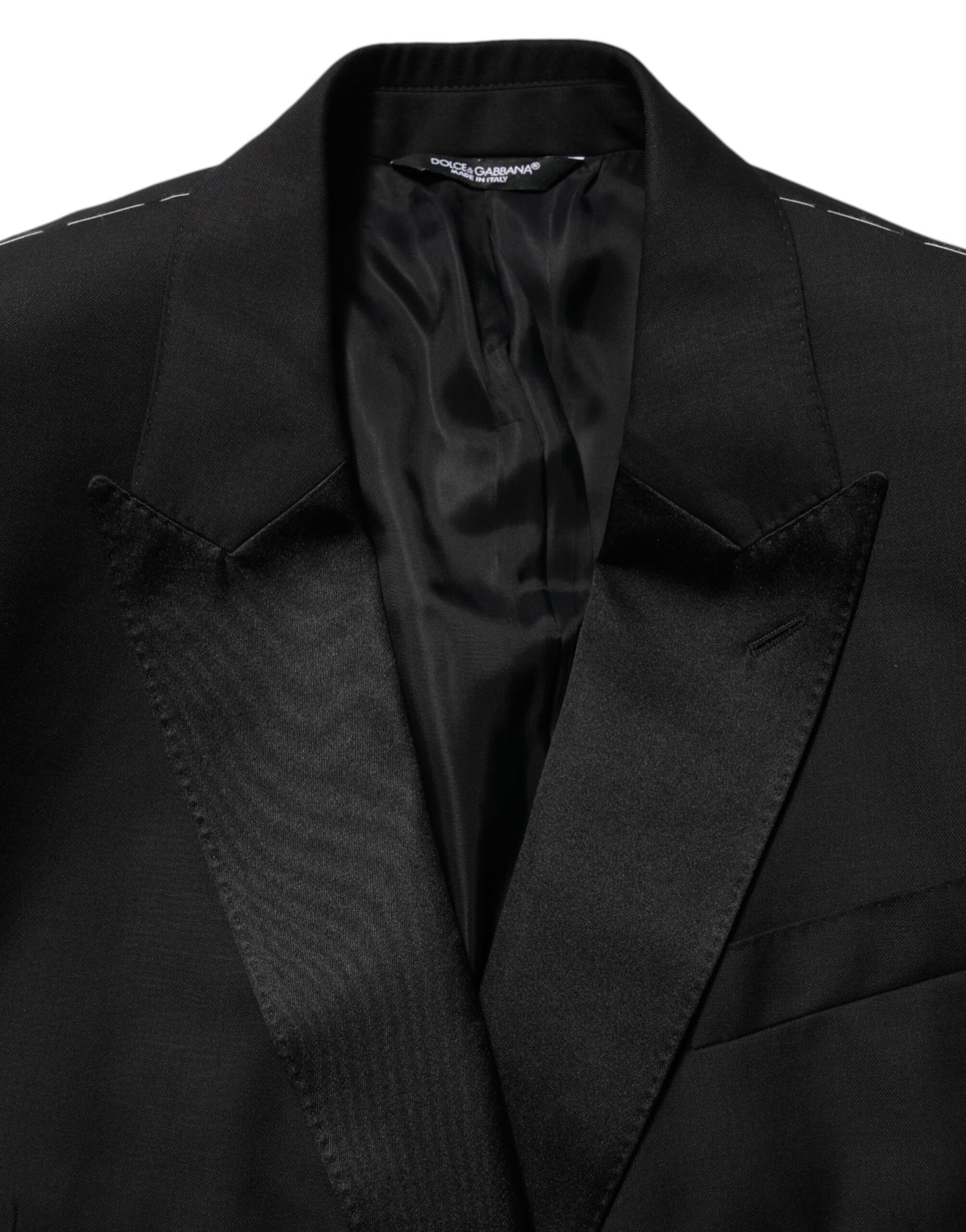 Dolce &amp; Gabbana Schwarzer MARTINI Zweireihiger Anzugblazer