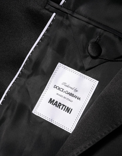 Dolce &amp; Gabbana Schwarzer MARTINI Zweireihiger Anzugblazer
