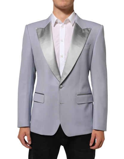 Dolce &amp; Gabbana Grauer Woll-SICILIA-Anzugblazer mit 2 Knöpfen für Herren