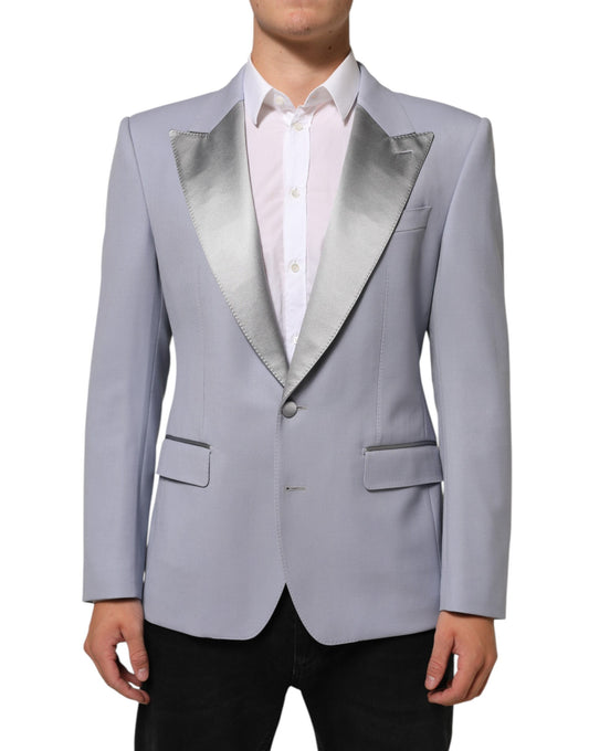 Dolce &amp; Gabbana Grauer Woll-SICILIA-Anzugblazer mit 2 Knöpfen für Herren