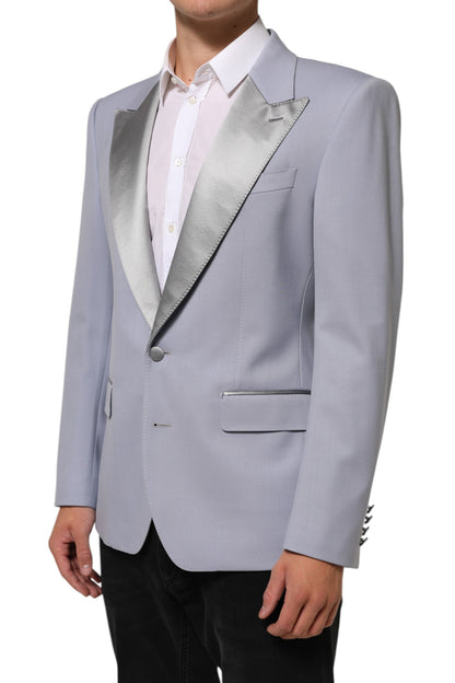 Dolce &amp; Gabbana Grauer Woll-SICILIA-Anzugblazer mit 2 Knöpfen für Herren