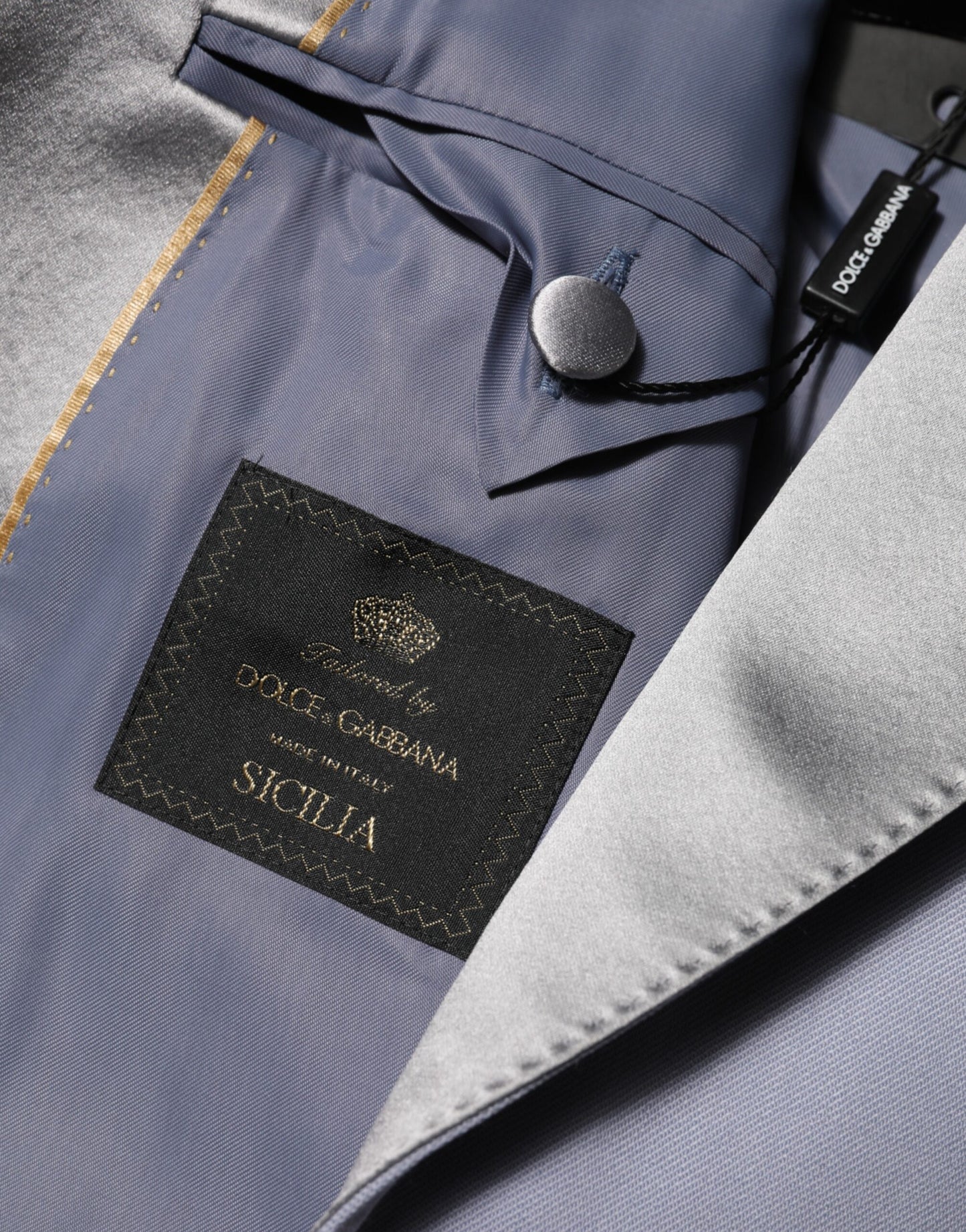 Dolce &amp; Gabbana Grauer Woll-SICILIA-Anzugblazer mit 2 Knöpfen für Herren