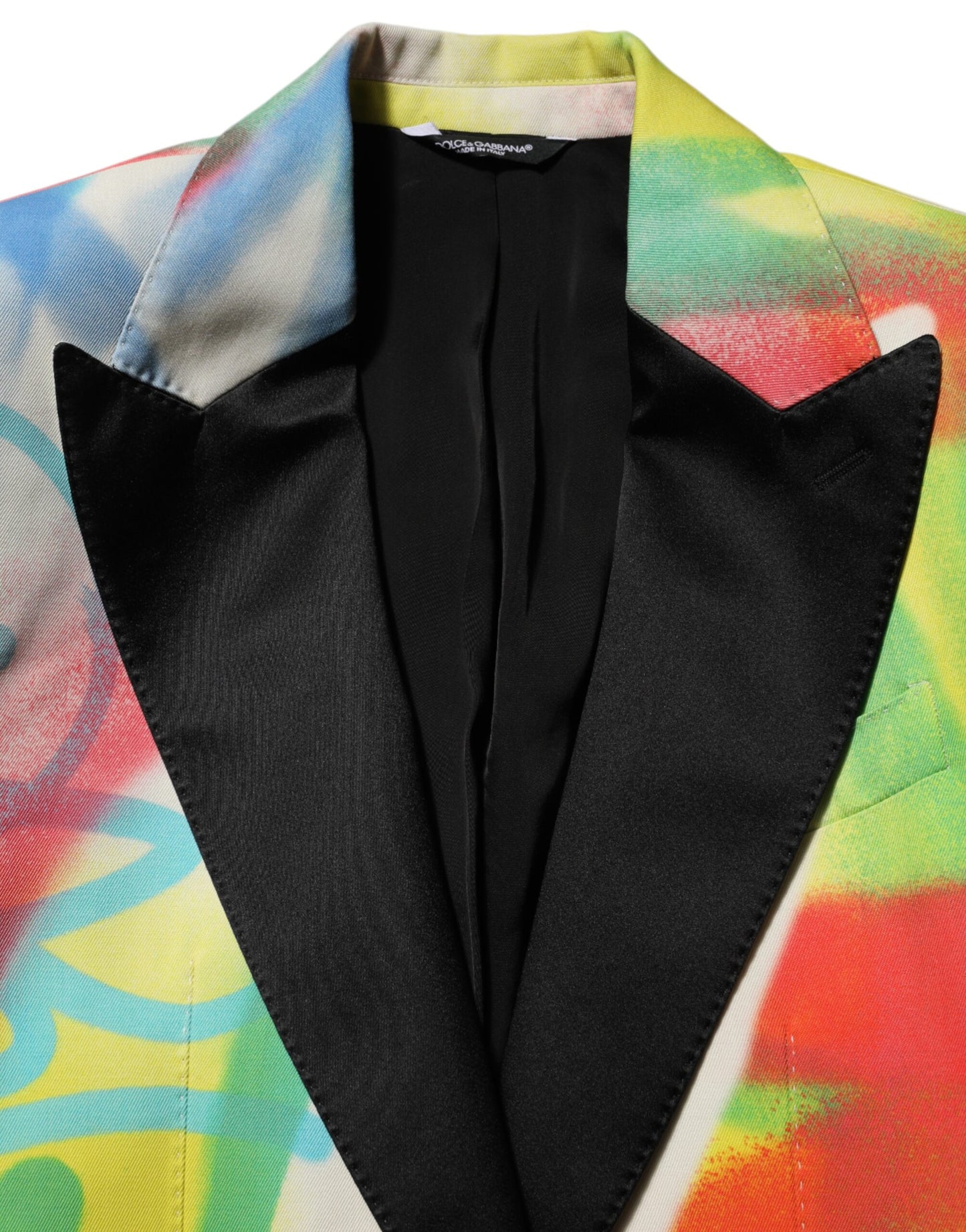 Dolce &amp; Gabbana Mehrfarbiger Graffiti SICILIA 1-Knopf-Anzugsblazer für Herren