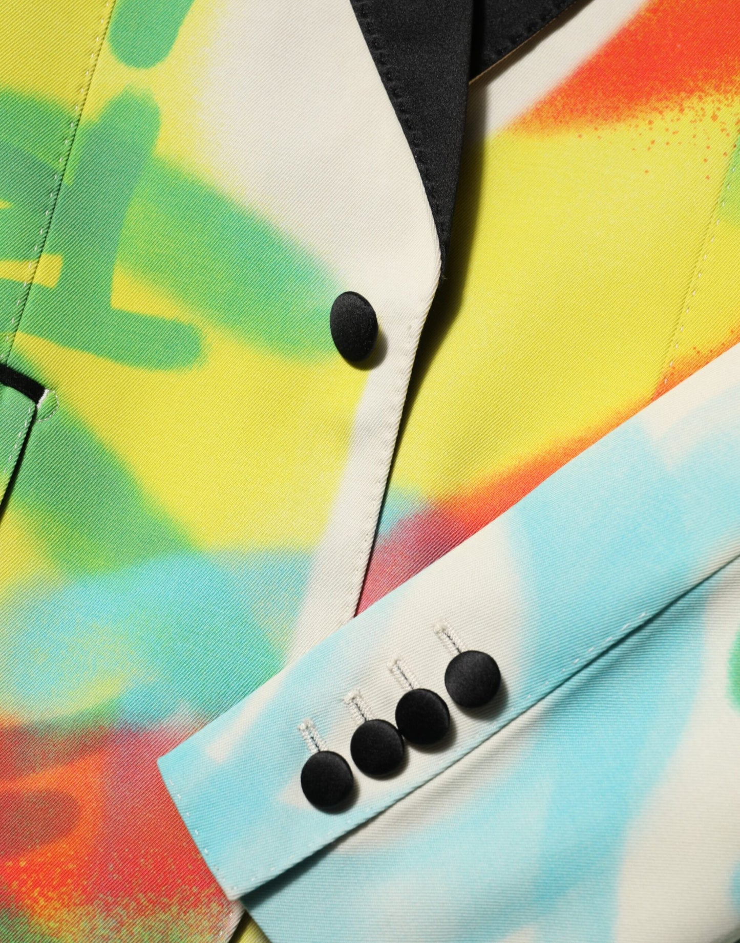 Dolce &amp; Gabbana Mehrfarbiger Graffiti SICILIA 1-Knopf-Anzugsblazer für Herren