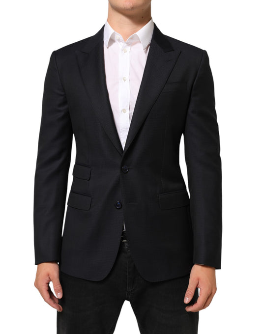 Dolce &amp; Gabbana – Schwarzer NAPOLI-Anzugblazer aus Wolle mit 2 Knöpfen für Herren