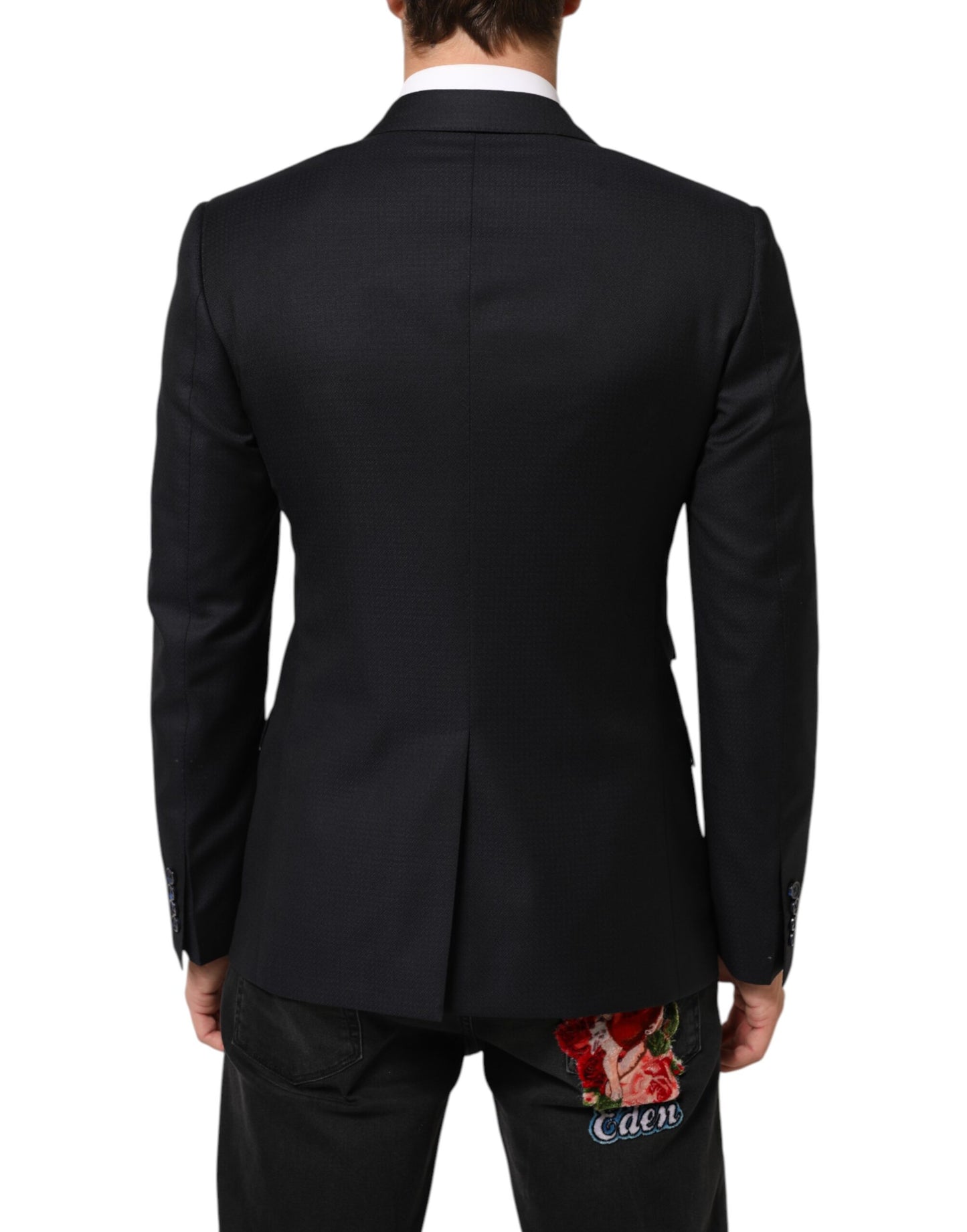 Dolce &amp; Gabbana – Schwarzer NAPOLI-Anzugblazer aus Wolle mit 2 Knöpfen für Herren