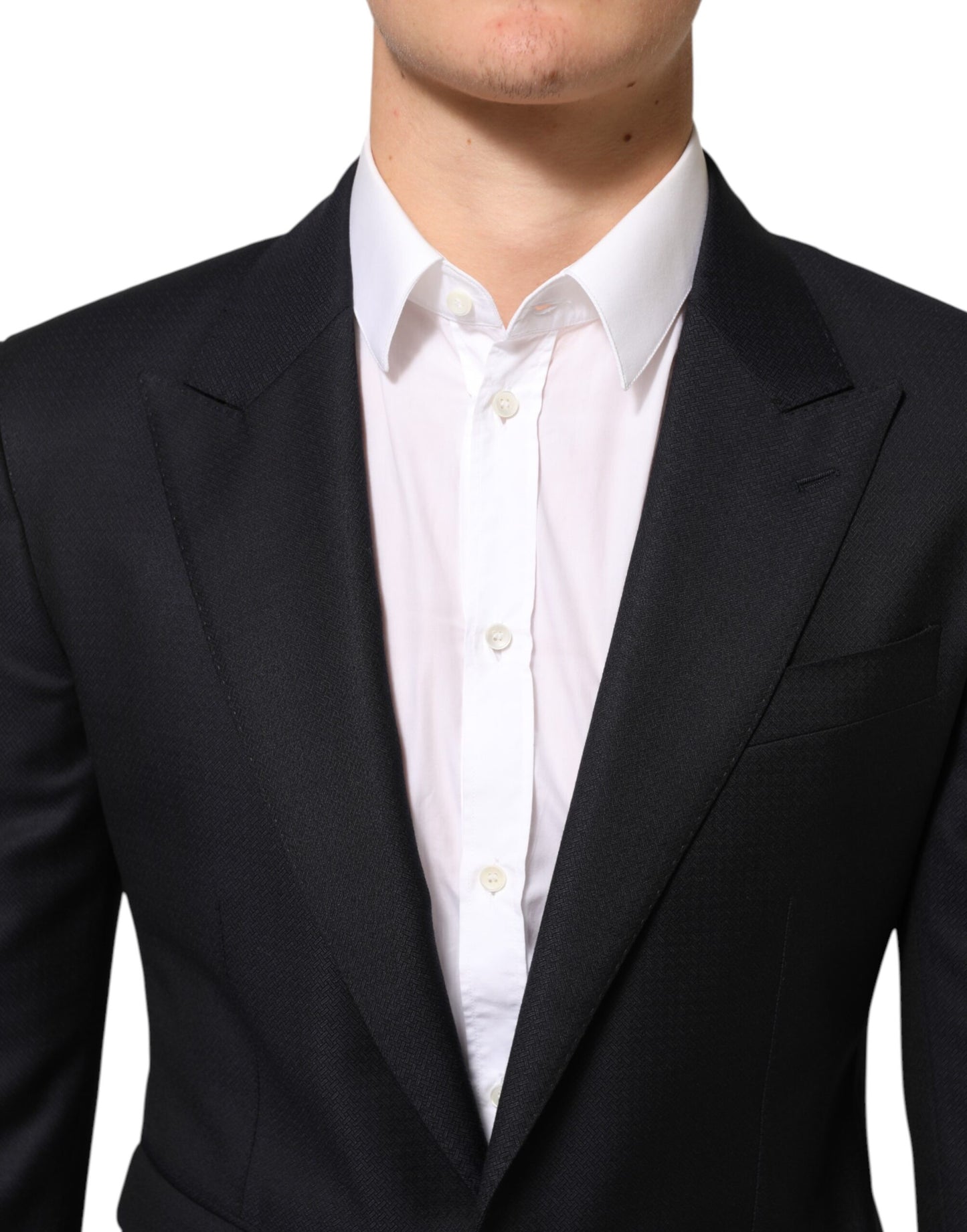Dolce &amp; Gabbana – Schwarzer NAPOLI-Anzugblazer aus Wolle mit 2 Knöpfen für Herren