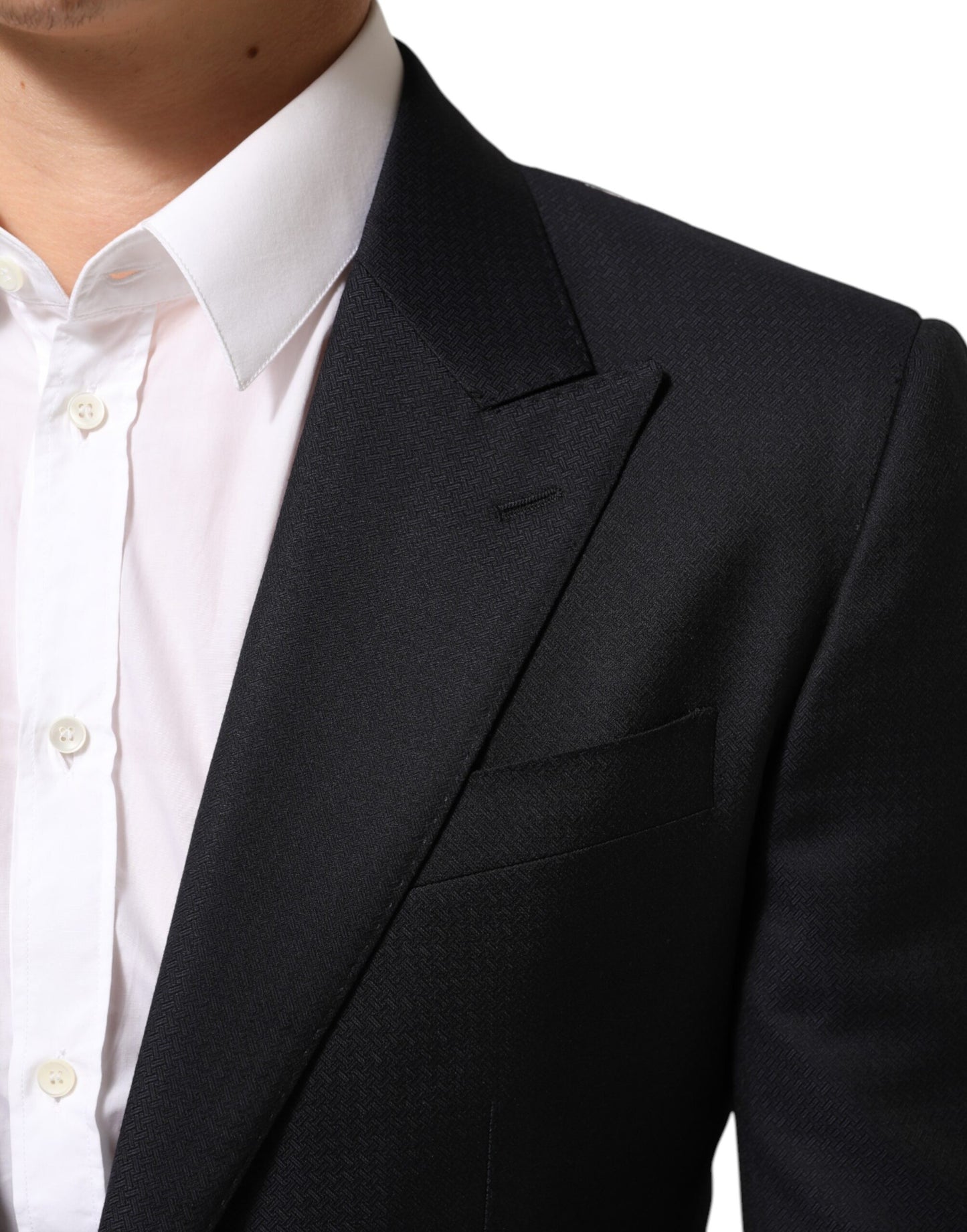 Dolce &amp; Gabbana – Schwarzer NAPOLI-Anzugblazer aus Wolle mit 2 Knöpfen für Herren