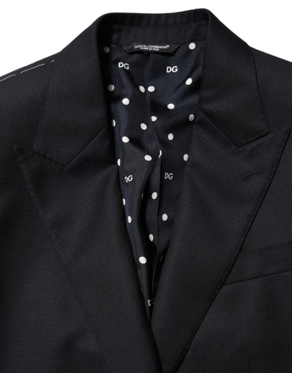 Dolce &amp; Gabbana – Schwarzer NAPOLI-Anzugblazer aus Wolle mit 2 Knöpfen für Herren