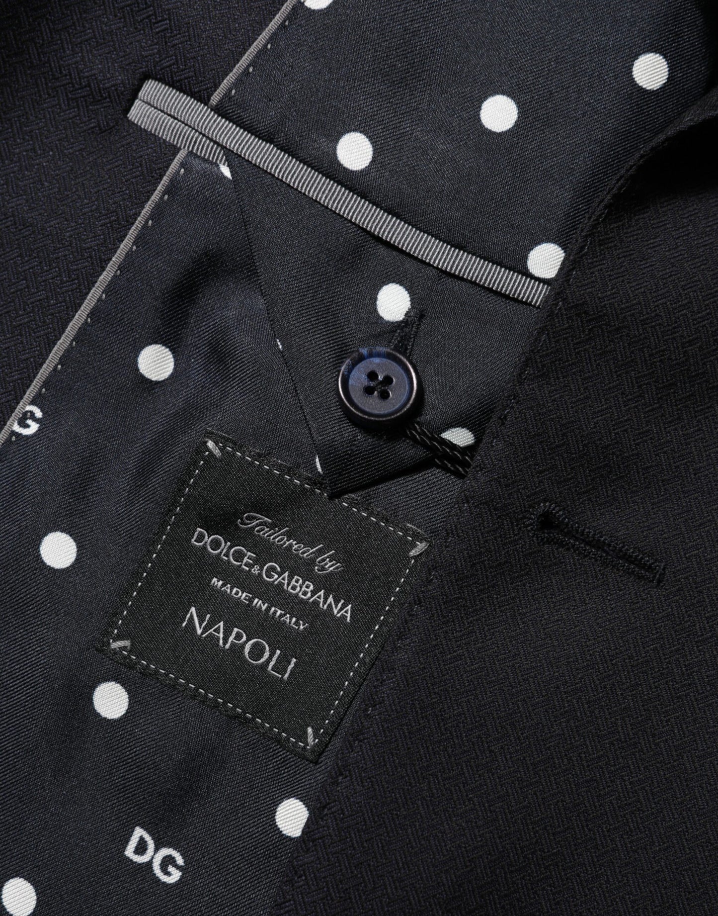 Dolce &amp; Gabbana – Schwarzer NAPOLI-Anzugblazer aus Wolle mit 2 Knöpfen für Herren