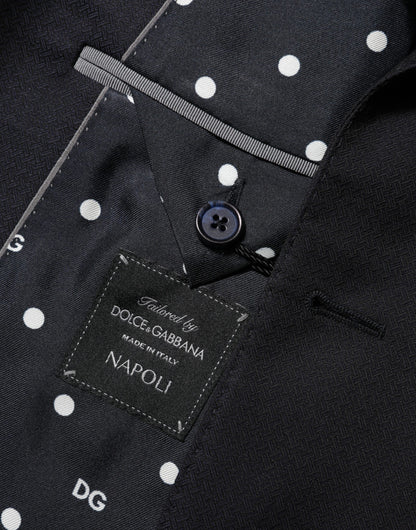 Dolce &amp; Gabbana – Schwarzer NAPOLI-Anzugblazer aus Wolle mit 2 Knöpfen für Herren