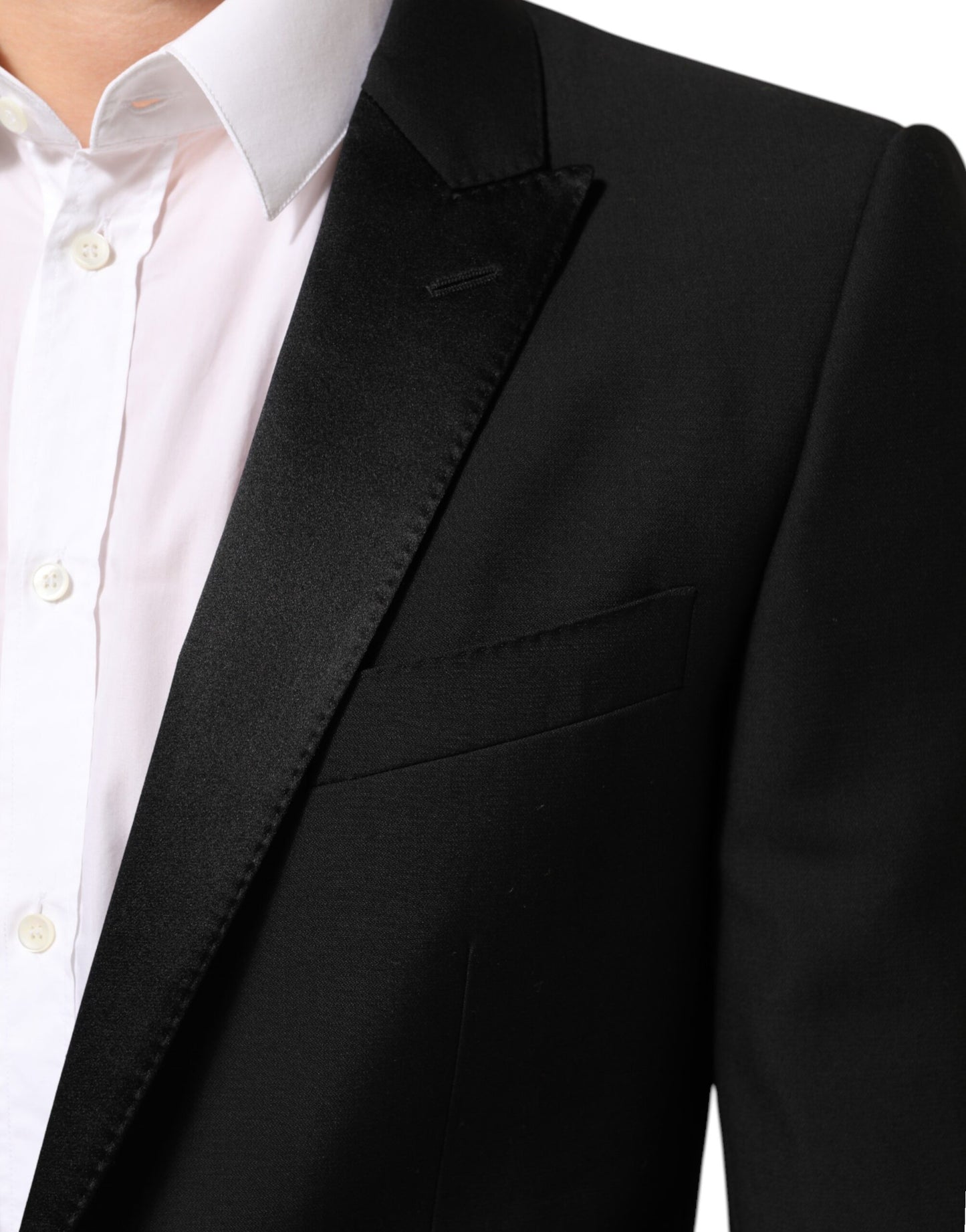 Dolce &amp; Gabbana – Schwarzer MARTINI-Anzugblazer aus Wolle mit 2 Knöpfen für Herren