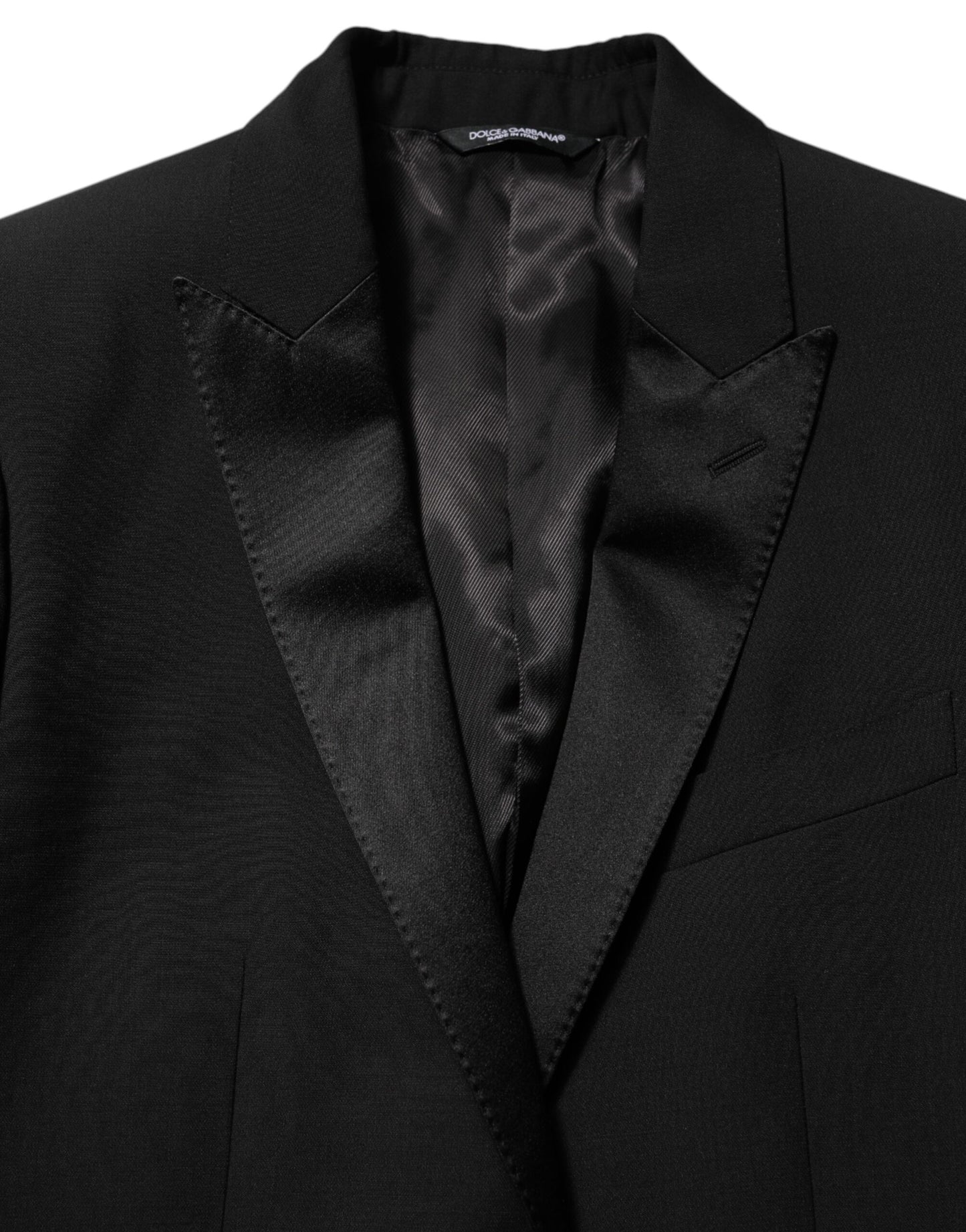 Dolce &amp; Gabbana – Schwarzer MARTINI-Anzugblazer aus Wolle mit 2 Knöpfen für Herren
