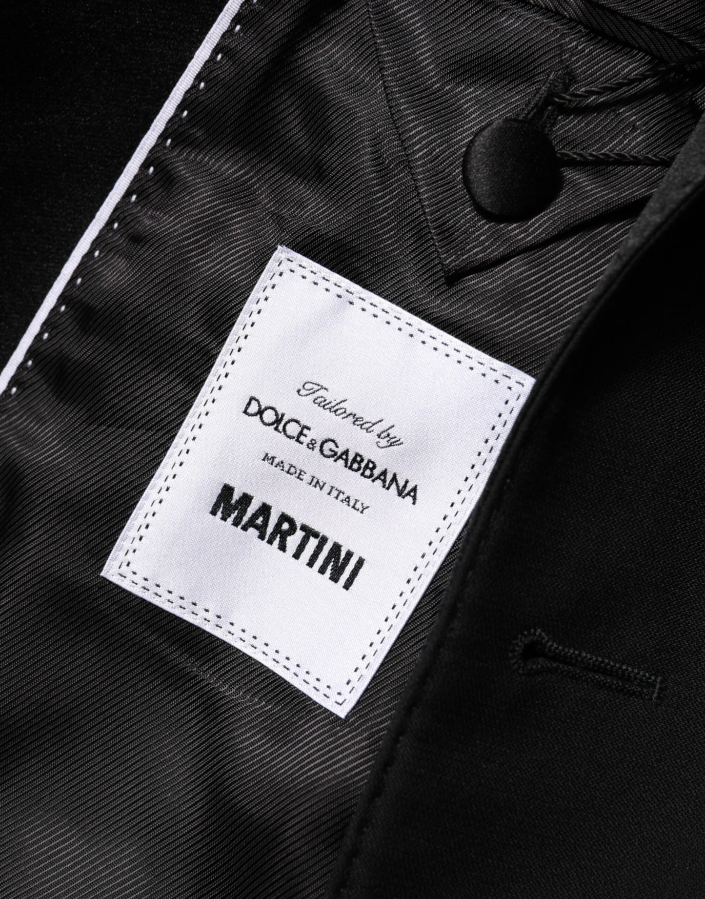 Dolce &amp; Gabbana – Schwarzer MARTINI-Anzugblazer aus Wolle mit 2 Knöpfen für Herren