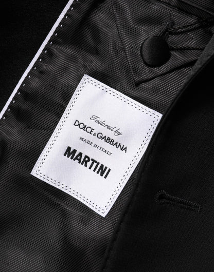 Dolce &amp; Gabbana – Schwarzer MARTINI-Anzugblazer aus Wolle mit 2 Knöpfen für Herren