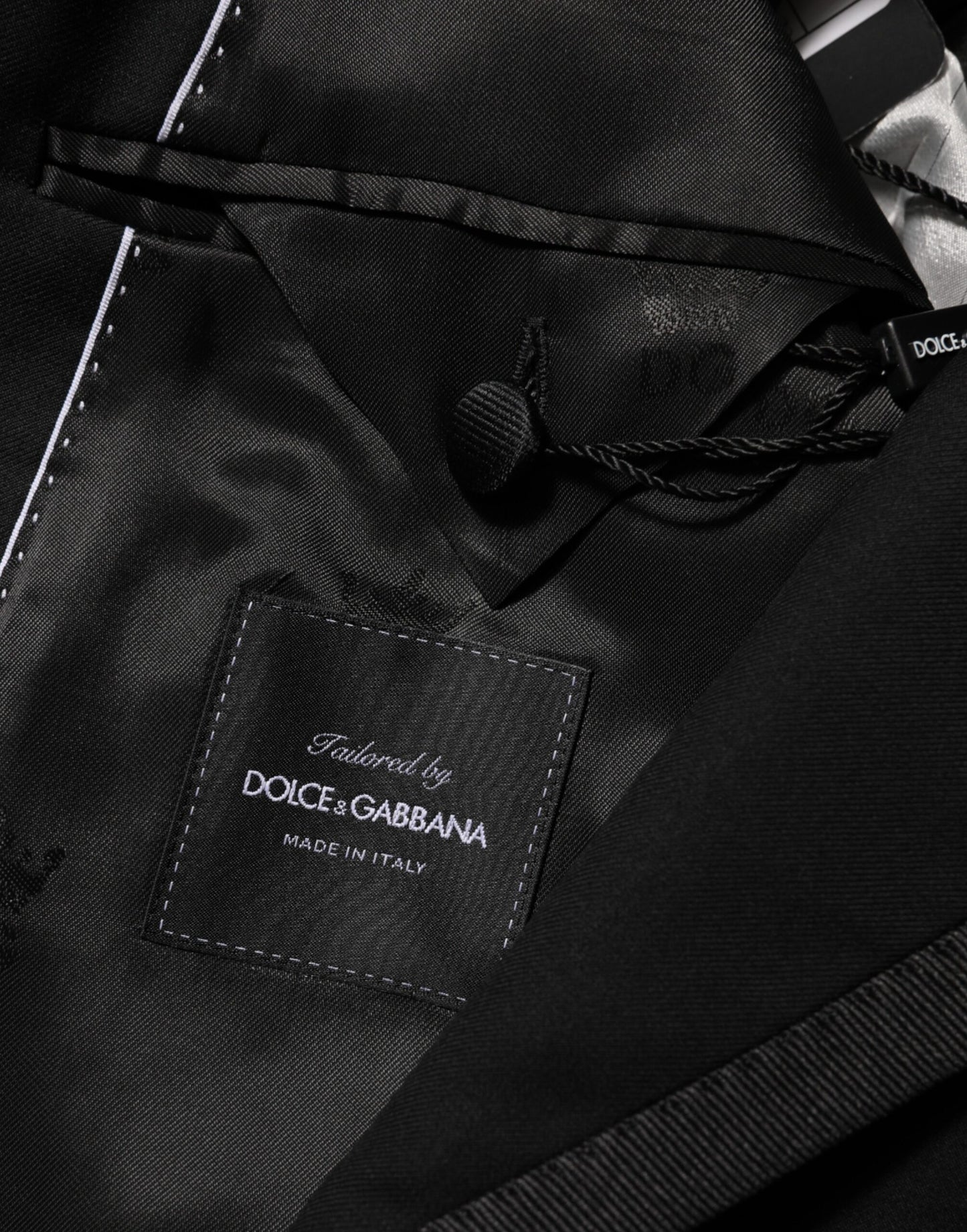 Dolce &amp; Gabbana – Schwarze Anzugjacke aus Wolle mit 1 Knopf für Herren