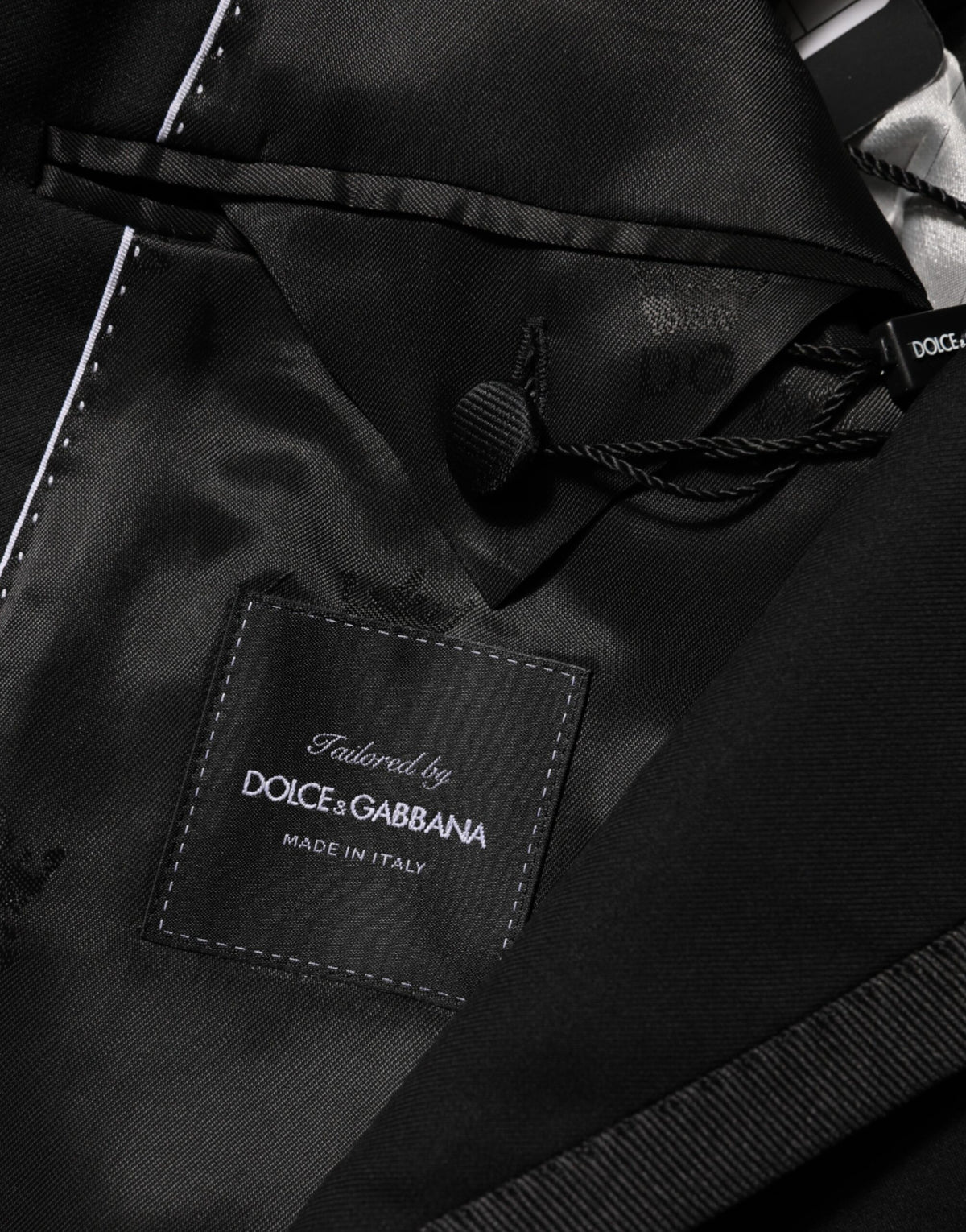 Dolce &amp; Gabbana – Schwarze Anzugjacke aus Wolle mit 1 Knopf für Herren
