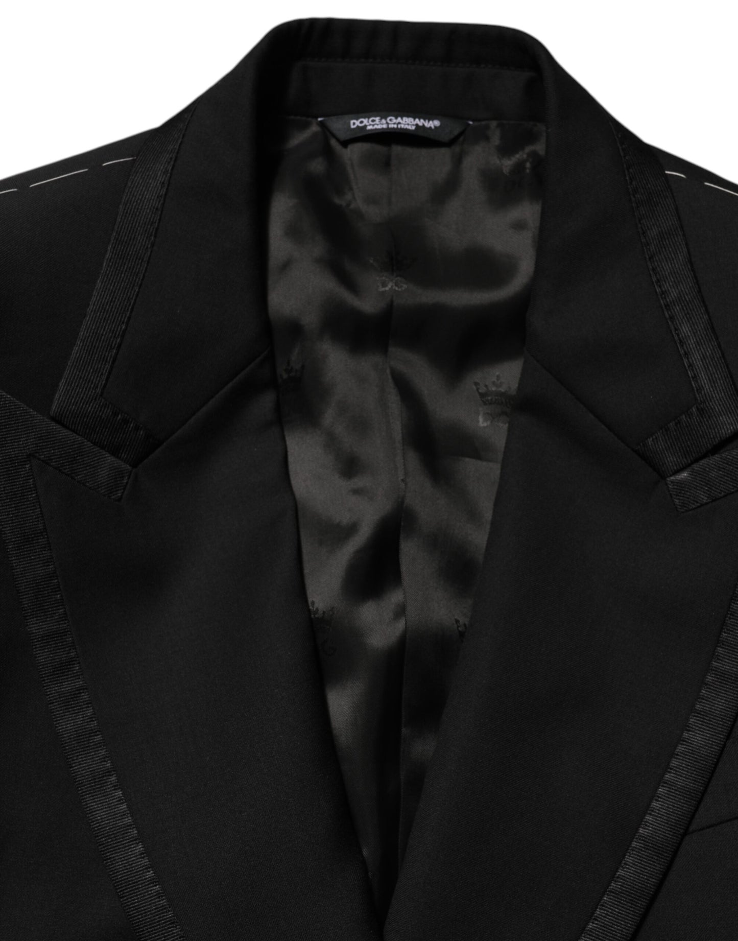 Dolce &amp; Gabbana – Schwarze Anzugjacke aus Wolle mit 1 Knopf für Herren