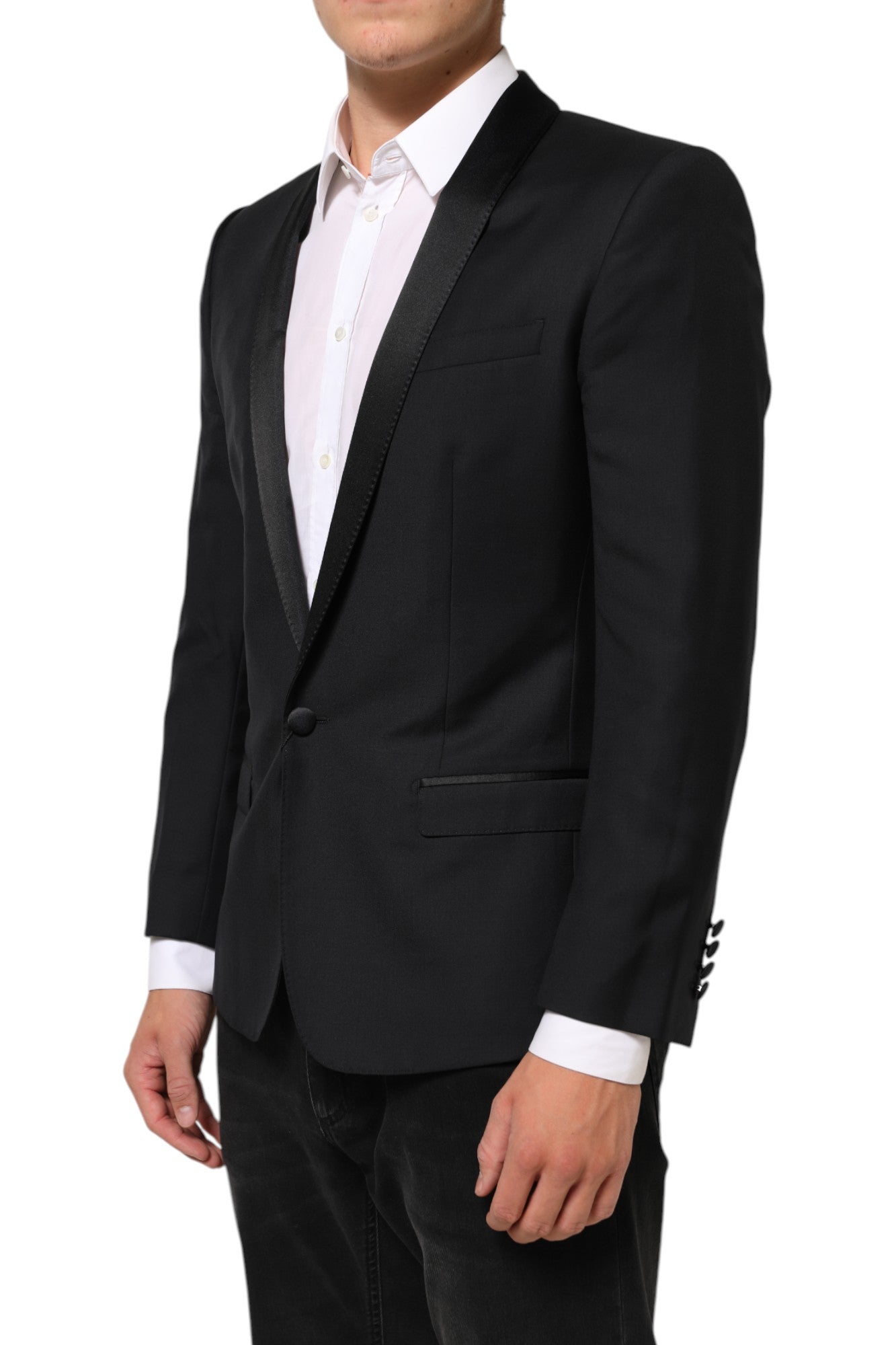 Dolce &amp; Gabbana Schwarz GOLD 1 Knopf Anzugjacke Herren Blazer