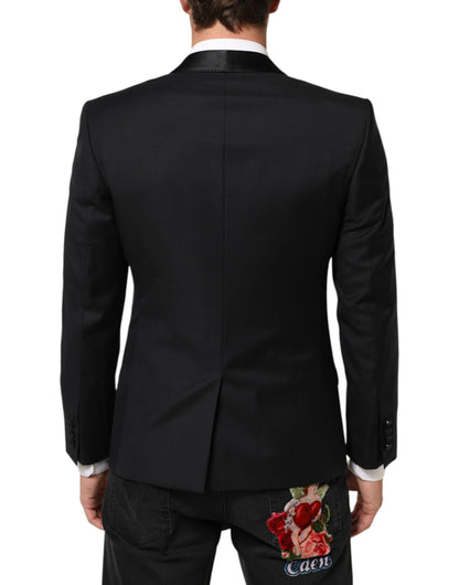 Dolce &amp; Gabbana Schwarz GOLD 1 Knopf Anzugjacke Herren Blazer