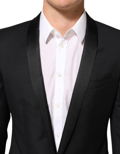 Dolce &amp; Gabbana Schwarz GOLD 1 Knopf Anzugjacke Herren Blazer
