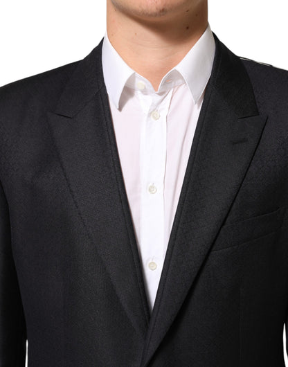 Dolce &amp; Gabbana – Schwarze Anzugjacke aus Wolle mit 2 Knöpfen für Herren