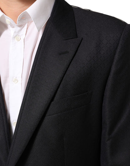Dolce &amp; Gabbana – Schwarze Anzugjacke aus Wolle mit 2 Knöpfen für Herren