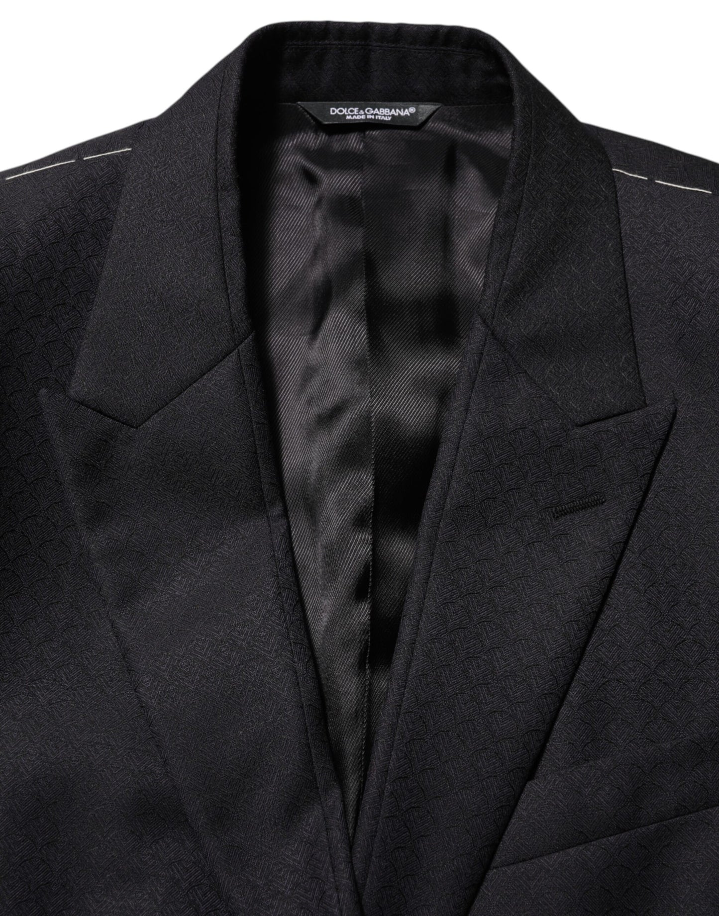 Dolce &amp; Gabbana – Schwarze Anzugjacke aus Wolle mit 2 Knöpfen für Herren