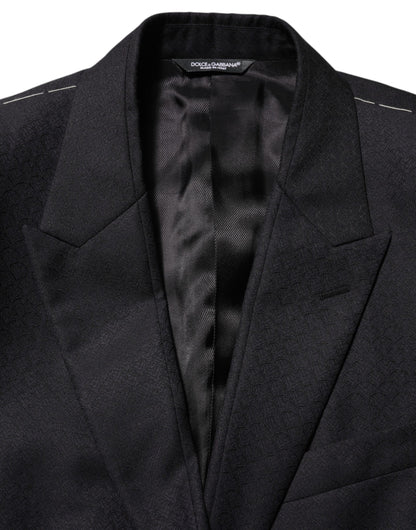 Dolce &amp; Gabbana – Schwarze Anzugjacke aus Wolle mit 2 Knöpfen für Herren