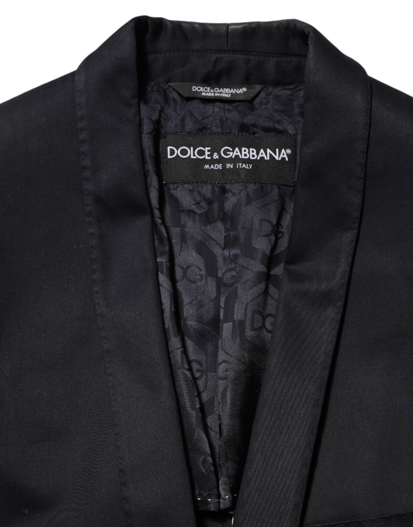 Dolce &amp; Gabbana – Schwarzer Anzugsjacken-Blazer aus Baumwolle mit 1 Knopf