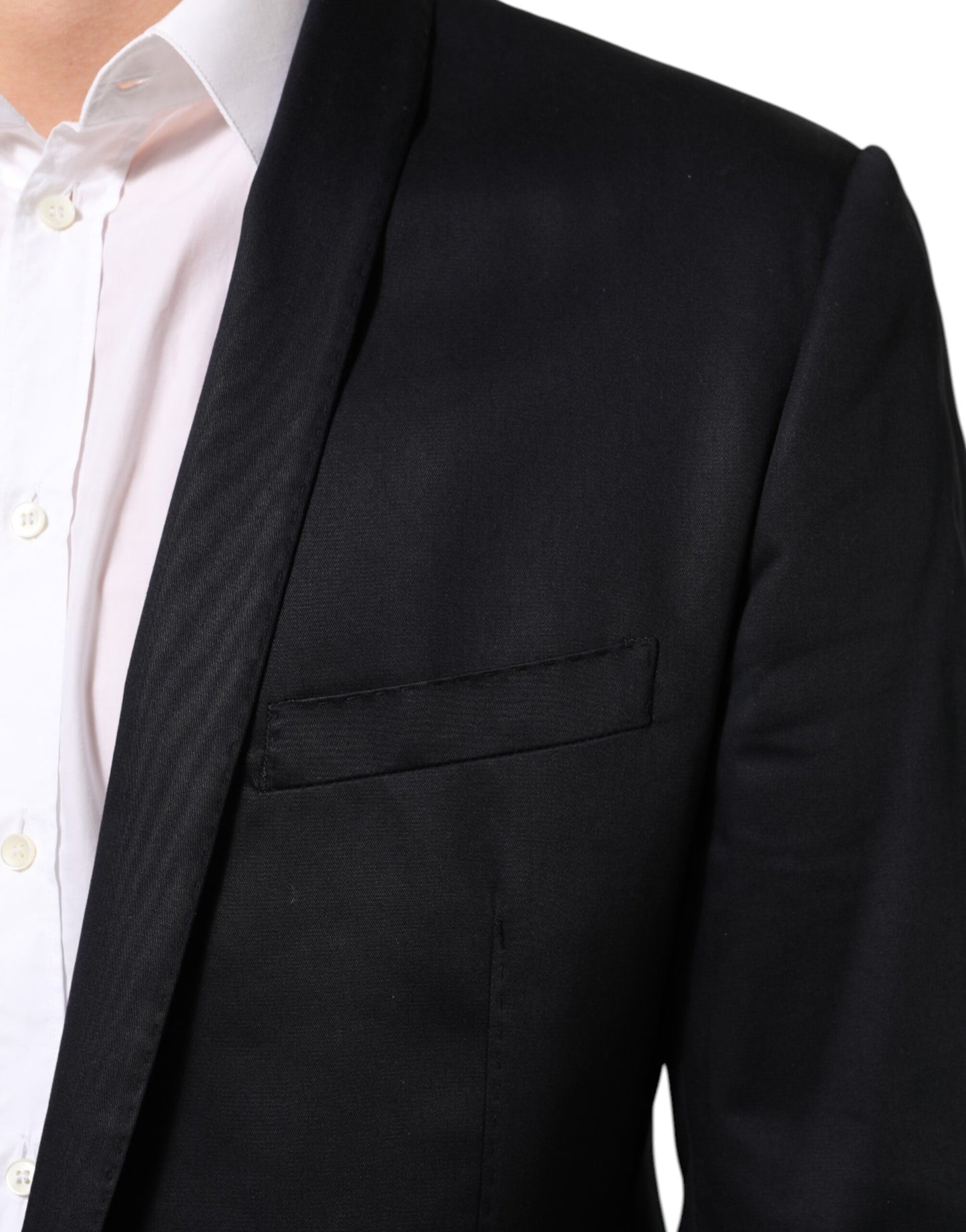 Dolce &amp; Gabbana – Schwarzer Anzugsjacken-Blazer aus Baumwolle mit 1 Knopf