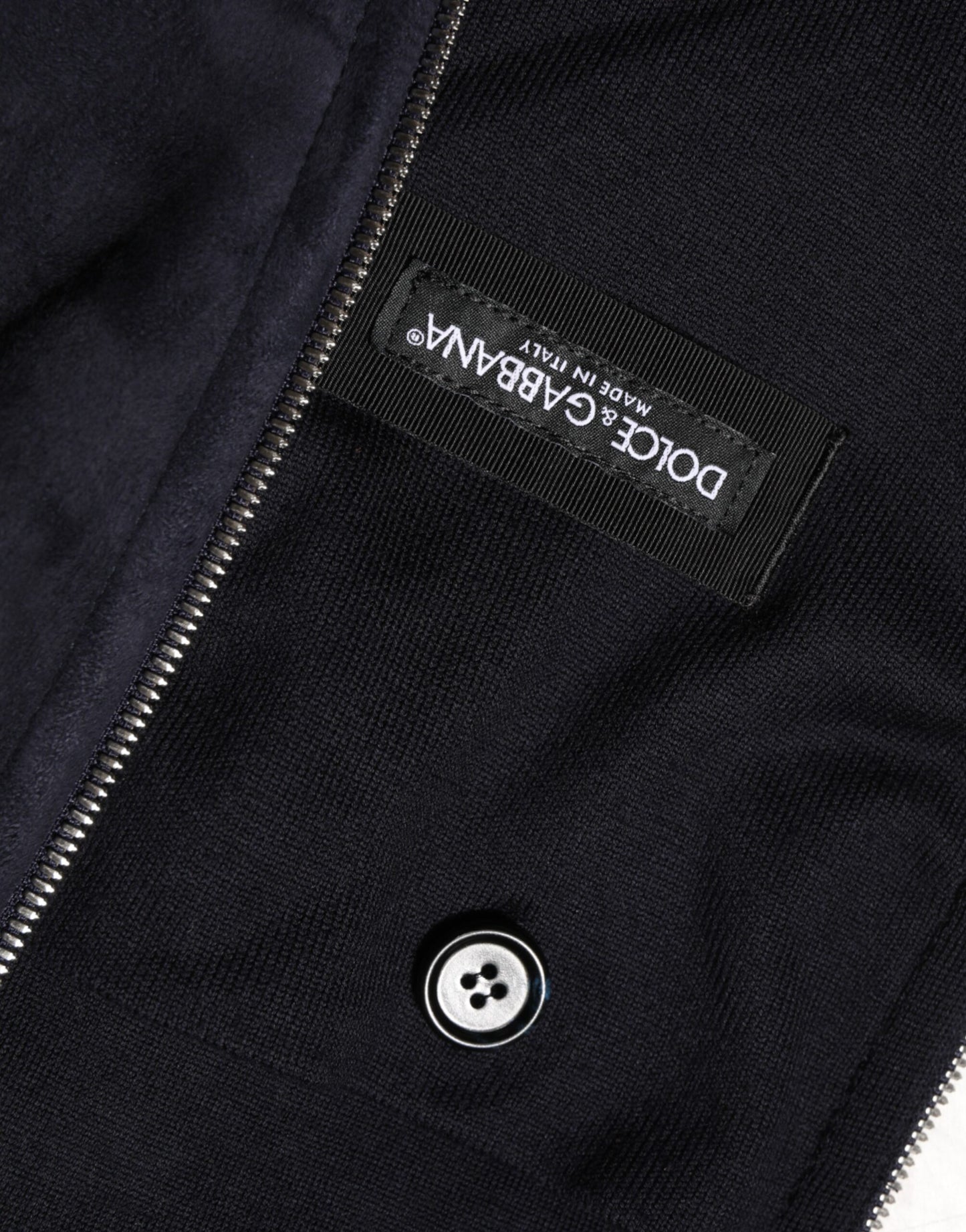 Dolce &amp; Gabbana – Schwarze Blousonjacke aus Leder mit durchgehendem Reißverschluss und Kapuze