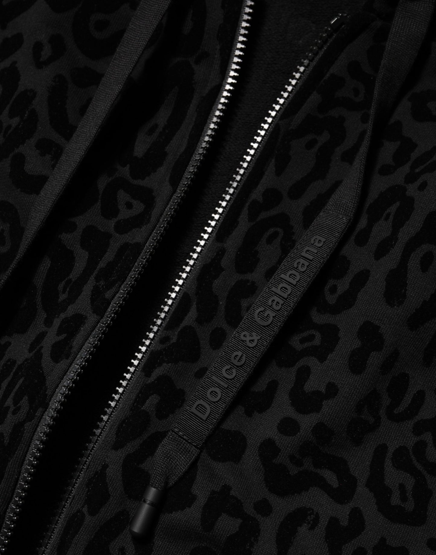 Dolce &amp; Gabbana – Schwarze Bomberjacke aus Baumwolle mit durchgehendem Reißverschluss und Kapuze
