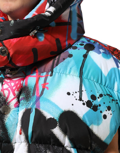 Dolce &amp; Gabbana – Sportweste mit Kapuze und Graffiti-Print