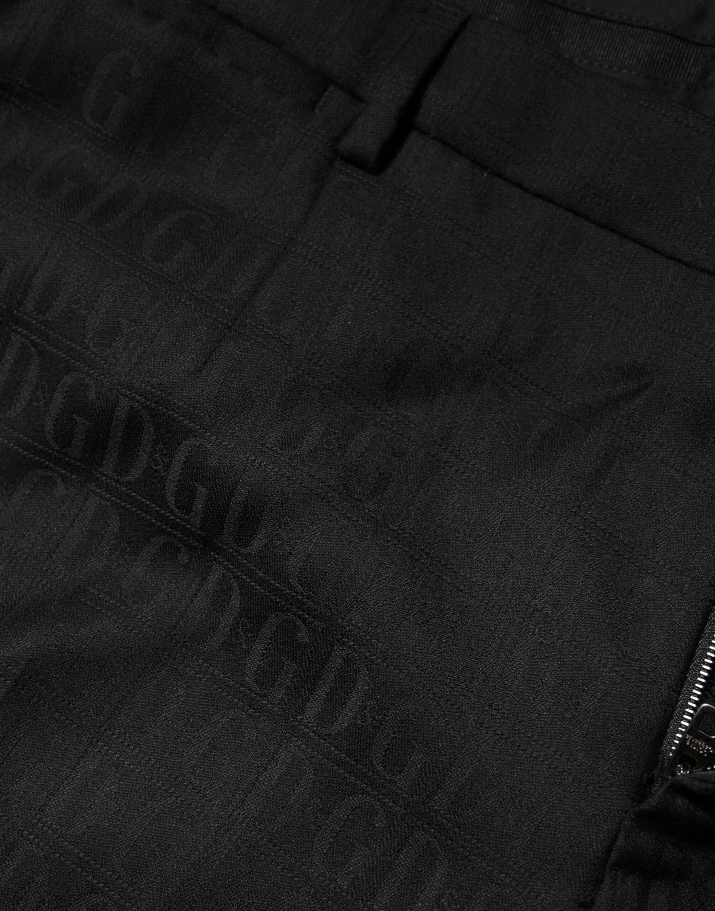 Dolce &amp; Gabbana Schwarze Wollhose mit mittlerer Taille für Herren
