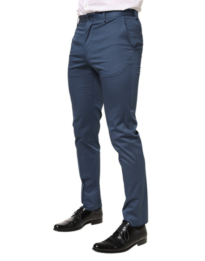 Dolce &amp; Gabbana Blaue Baumwollhose mit mittlerer Taille für Herren