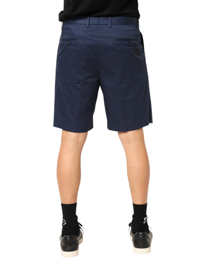 Dolce &amp; Gabbana – Blaue Bermudashorts aus Baumwollstretch mit mittlerer Taille