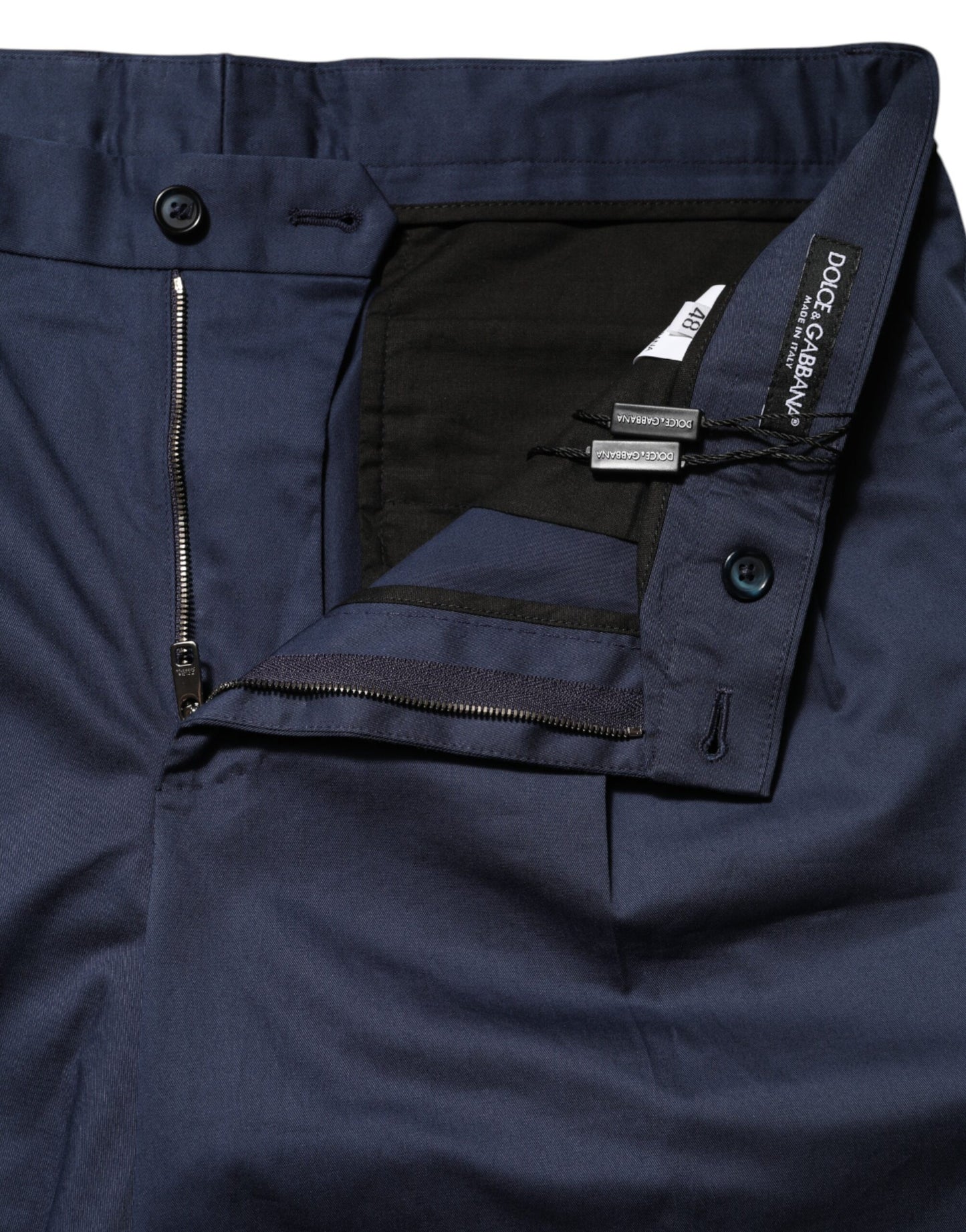 Dolce &amp; Gabbana – Blaue Bermudashorts aus Baumwollstretch mit mittlerer Taille
