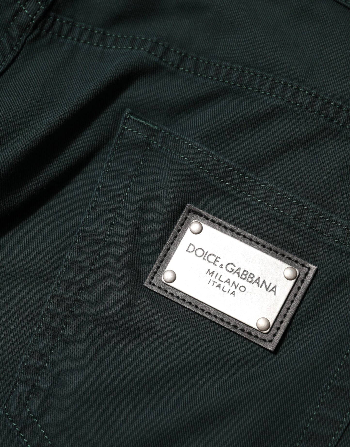 Dolce &amp; Gabbana Grüne Baumwollstretch-Jeans für Herren