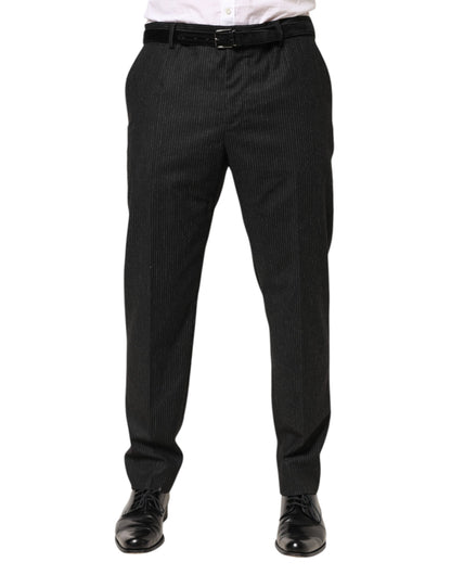 Dolce &amp; Gabbana – Schwarze Anzughose aus Baumwolle mit mittlerer Taille