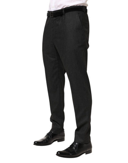Dolce &amp; Gabbana – Schwarze Anzughose aus Baumwolle mit mittlerer Taille