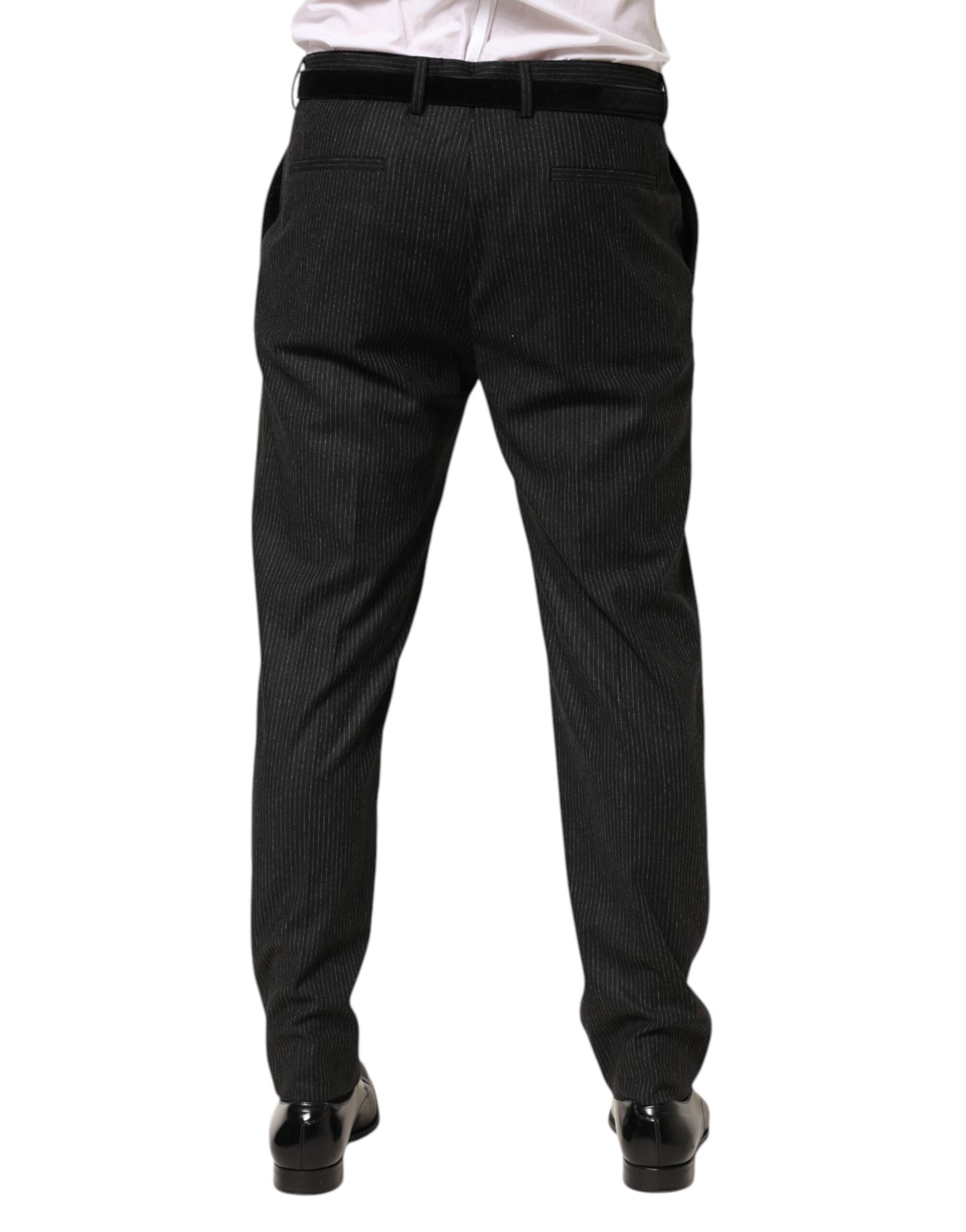 Dolce &amp; Gabbana – Schwarze Anzughose aus Baumwolle mit mittlerer Taille