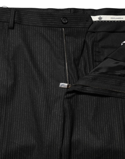 Dolce &amp; Gabbana – Schwarze Anzughose aus Baumwolle mit mittlerer Taille