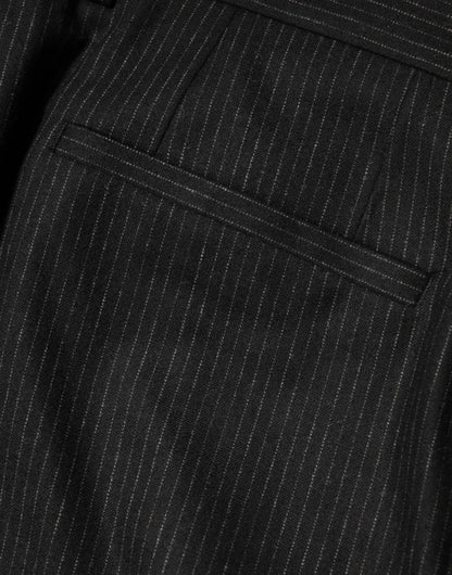Dolce &amp; Gabbana – Schwarze Anzughose aus Baumwolle mit mittlerer Taille