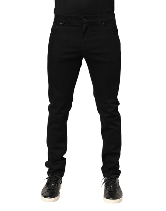 Dolce &amp; Gabbana Schwarze Skinny-Jeans aus Baumwolle mit mittlerer Taille für Herren