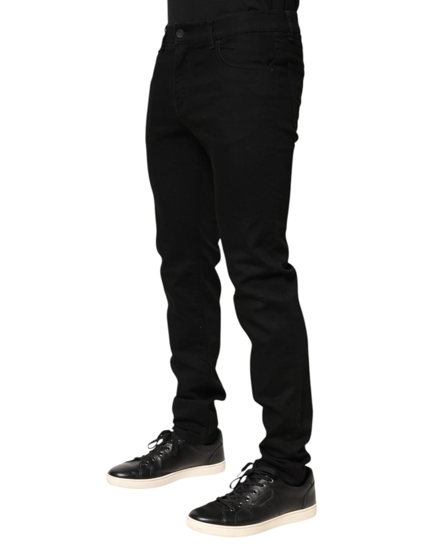 Dolce &amp; Gabbana Schwarze Skinny-Jeans aus Baumwolle mit mittlerer Taille für Herren