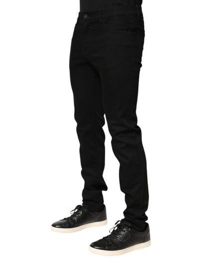 Dolce &amp; Gabbana Schwarze Skinny-Jeans aus Baumwolle mit mittlerer Taille für Herren