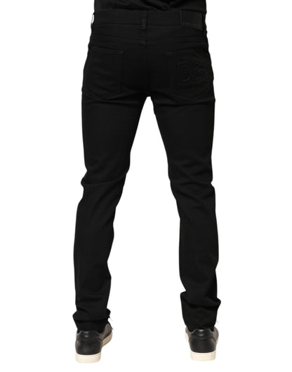 Dolce &amp; Gabbana Schwarze Skinny-Jeans aus Baumwolle mit mittlerer Taille für Herren