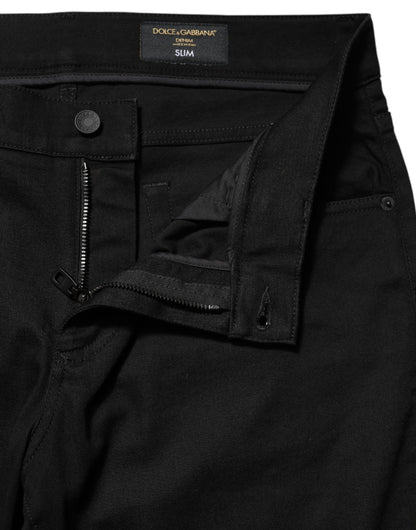 Dolce &amp; Gabbana Schwarze Skinny-Jeans aus Baumwolle mit mittlerer Taille für Herren