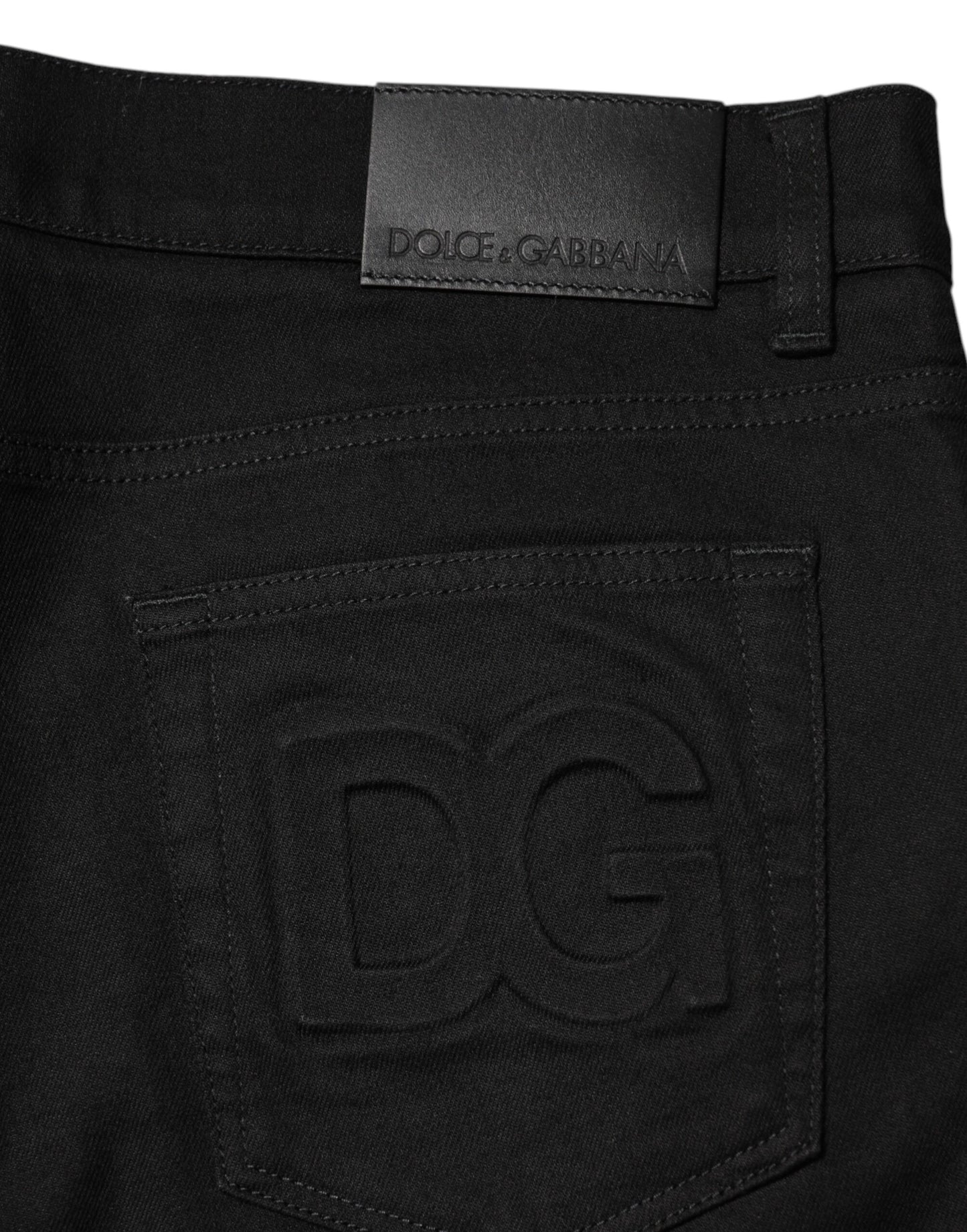 Dolce &amp; Gabbana Schwarze Skinny-Jeans aus Baumwolle mit mittlerer Taille für Herren